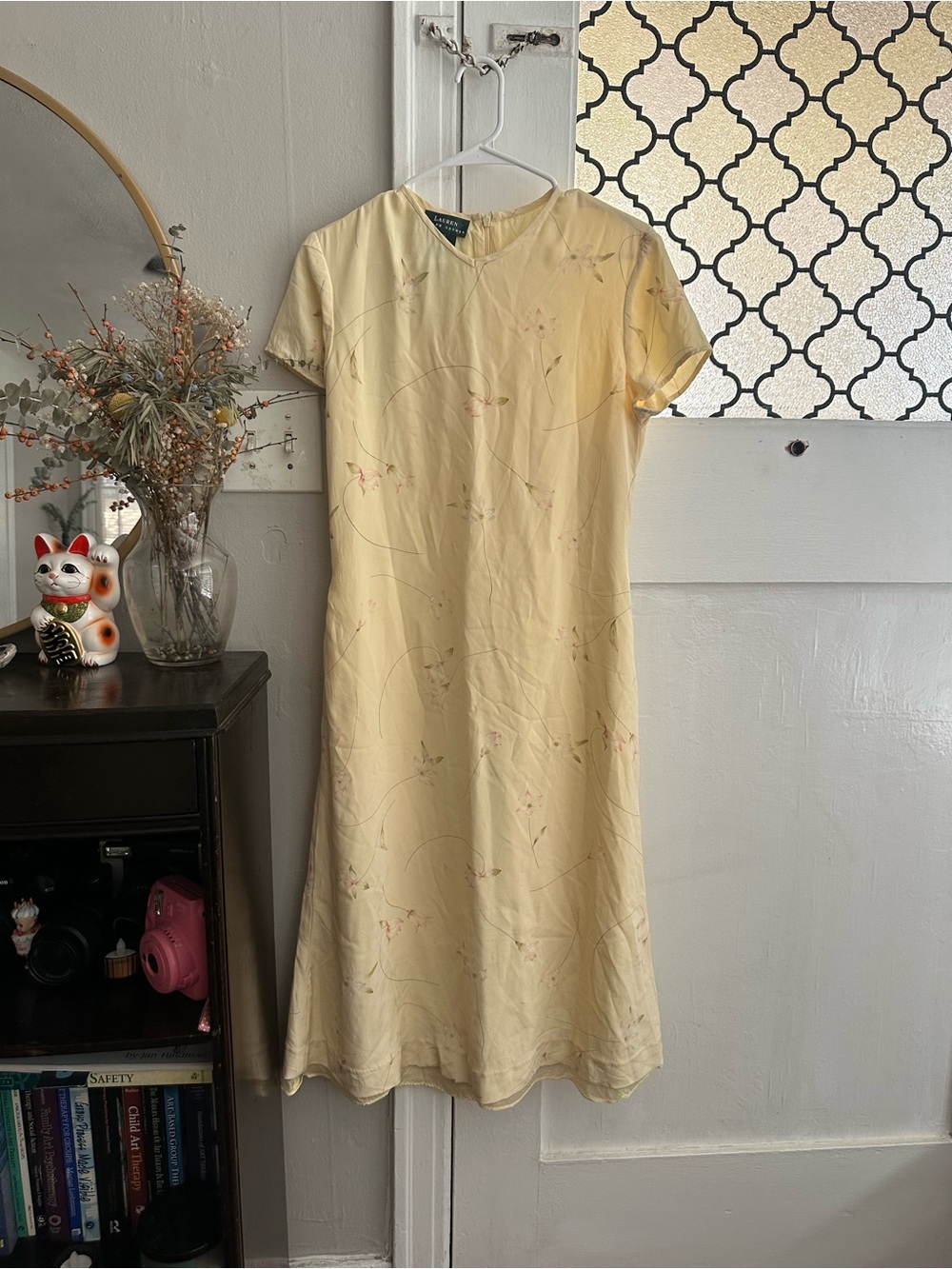 Ralph Lauren Vintage-Inspired Yellow Floral Midi Dress